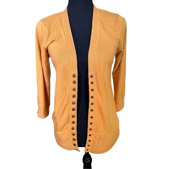 Zenana Outfitters Sweaters - Zenana Outfitters Snap Front Long Sleeve Cardigan Women’s Mustard Yellow Gold Sz